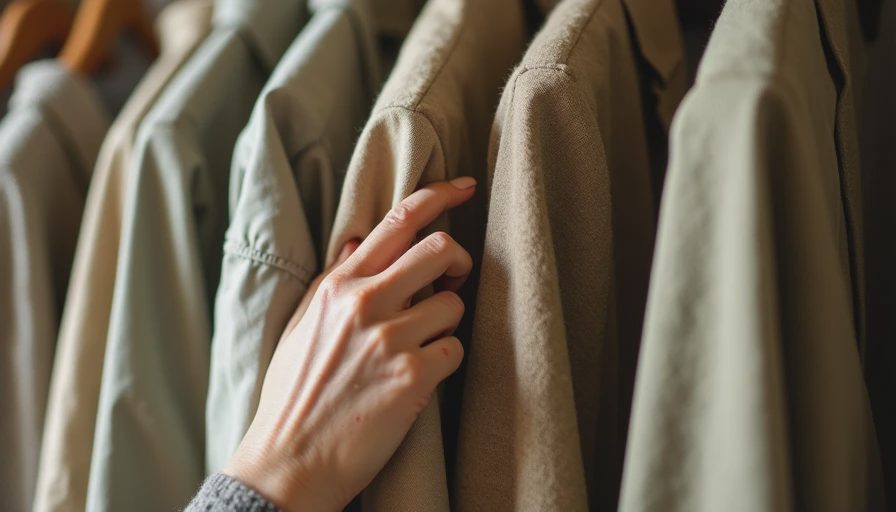 What a wardrobe looks like after years of trend-buying lessons — coherent, wearable, and genuinely yours A tightly edited clothing rail of muted earth-tone natural fiber garments that work cohesively together