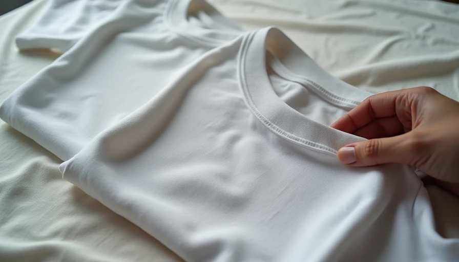 A comparison of two white cotton t-shirts showing the visible difference between higher and lower quality fabric weave and drape