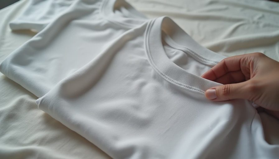How to spot quality cotton by touch and eye — comparing fabric weight, weave, and drape A comparison of two white cotton t-shirts showing the visible difference between higher and lower quality fabric weave and drape